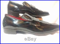 VINTAGE Edwin Clapp Formal Slip On Dress Shoe in Black Patent Leather