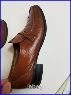 VINTAGE FENDI Men's Moc-Toe Slip-On Formal Shoes Dress Loafers Brown Sz 11D