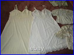 VINTAGE Full dress SLIPS 20 pc LOT BED JACKETS 34 36 38 S M L lingerie