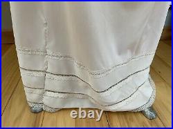 VINTAGE Handmade CROCHET CREAM IVORY Shirt & Skirt DRESS w Separate Vintage Slip