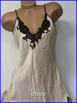 VINTAGE Long SLIP DRESS LINGERIE SILK VICTORIAS SECRET Y2K sz M Nightie #25B1