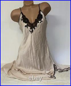 VINTAGE Long SLIP DRESS LINGERIE SILK VICTORIAS SECRET Y2K sz M Nightie #25B1