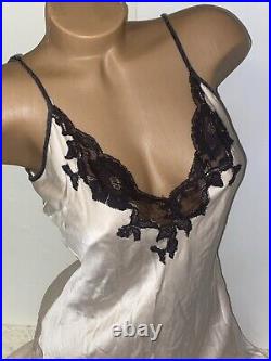 VINTAGE Long SLIP DRESS LINGERIE SILK VICTORIAS SECRET Y2K sz M Nightie #25B1