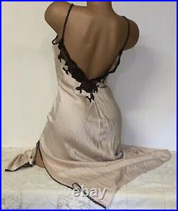 VINTAGE Long SLIP DRESS LINGERIE SILK VICTORIAS SECRET Y2K sz M Nightie #25B1