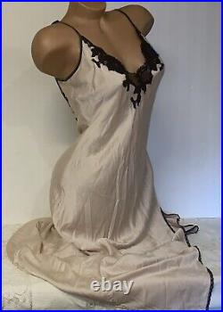 VINTAGE Long SLIP DRESS LINGERIE SILK VICTORIAS SECRET Y2K sz M Nightie #25B1