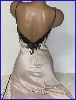 VINTAGE Long SLIP DRESS LINGERIE SILK VICTORIAS SECRET Y2K sz M Nightie #25B1