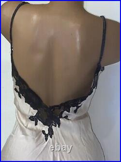 VINTAGE Long SLIP DRESS LINGERIE SILK VICTORIAS SECRET Y2K sz M Nightie #25B1