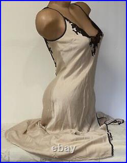 VINTAGE Long SLIP DRESS LINGERIE SILK VICTORIAS SECRET Y2K sz M Nightie #25B1