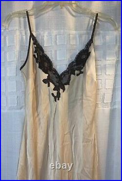 VINTAGE Long SLIP DRESS LINGERIE SILK VICTORIAS SECRET Y2K sz M Nightie #25B1