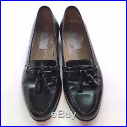 VINTAGE Mens Bally Black Leather Loafers US 10 M Tasseled Slip On Dress Shoes