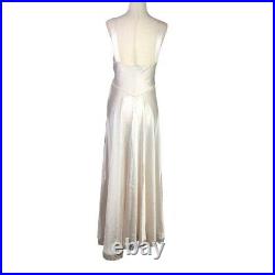 VINTAGE Miss Dior slip dress lace ivory satin Made in USA Small