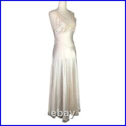 VINTAGE Miss Dior slip dress lace ivory satin Made in USA Small