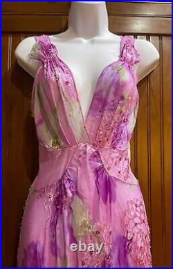 VINTAGE NWOT Mary Green Silk Nightgown Dress Sheer Chemise Slip Lingerie Med