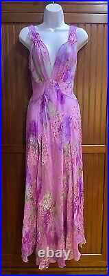 VINTAGE NWOT Mary Green Silk Nightgown Dress Sheer Chemise Slip Lingerie Med