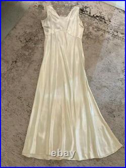 VINTAGE Original 1930s Ivory Silk Satin Slip Dress Good Wearable Size