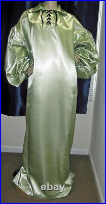 VINTAGE SATIN! Special High Gloss Jade Bridal Satin Balloon Shirt Gown