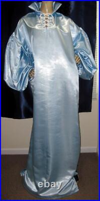 VINTAGE SATIN! Special High Gloss Powder Blue Bridal Satin Balloon Shirt Gown