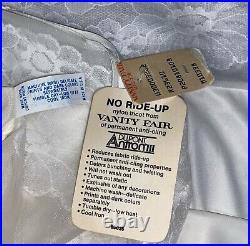 VINTAGE SLIP Chemise LINGERIE SILKY WHITE nylon chiffon VANITY FAIR sz 38 9#B1