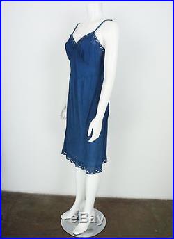 VINTAGE SLIP DRESS HAND DYED in ORGANIC NATURAL INDIGO size SMALL