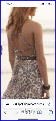 VINTAGE SPELL DESIGNS Bam Bam Leopard Sundress sz 10/S-M Festival Dress Gypsy