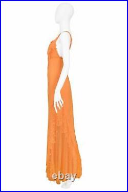VINTAGE VERSACE APRICOT LACE RUNWAY GOWN 1997 at RESURRECTION VINTAGE