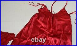 VINTAGE VICTORIA SECRET SLIP SILK DRESS LIPSTICK RED & Panty M/P 100% Silk NWT