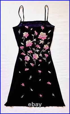 VIVIENNE TAM 90s Vintage Floral Embroidered Mesh Slip Dress S