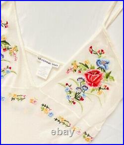 VIVIENNE TAM 90s Vintage Mesh Floral Embroidery Slip Dress S/M