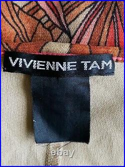 VIVIENNE TAM 90s Vintage Tropical Leaf Print Mesh Slip Dress M