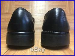 VNTG GUCCI Black Leather Horsebit Loafer Slip On Sz 8 Men's Made In Italy LE