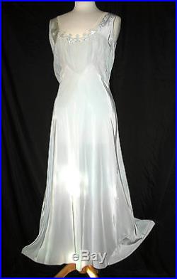 Vtg 1940's Yolande Silky Rayon Satin Bias Dress/nightgown Ballet M-l Bust 38