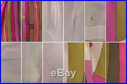 VTG 1960s EMILIO PUCCI Multicolor Print 100% Silk Boned Strapless Party Dress