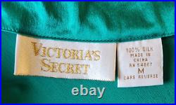 VTG 1990s Gold Label Victoria's Secret Med 100% Silk Slip Dress Emerald Green