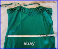 VTG 1990s Gold Label Victoria's Secret Med 100% Silk Slip Dress Emerald Green