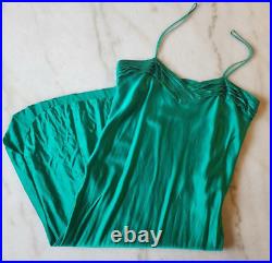 VTG 1990s Gold Label Victoria's Secret Med 100% Silk Slip Dress Emerald Green