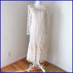 VTG 20s style 80s Gatsby Wedding dress, white lace, Old Hollywood, sheer lace, slip