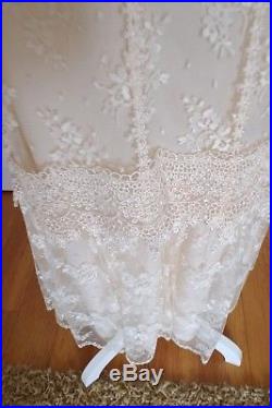 VTG 20s style 80s Gatsby Wedding dress, white lace, Old Hollywood, sheer lace, slip