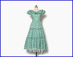 VTG 40s Novelty Print DRESS 1940s Farmyard Farm Print Cotton Day Dress with Slip
