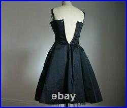 VTG 50's 60's SUZY PERETTE BLK COCKTAIL DRESS with TULLE SLIP & CHEST PANEL ACCENT