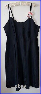 VTG 50's The Snip-It Full Slip Dress SZ 44 Taffeta Jet Black Original Tag RARE