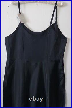 VTG 50's The Snip-It Full Slip Dress SZ 44 Taffeta Jet Black Original Tag RARE