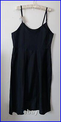 VTG 50's The Snip-It Full Slip Dress SZ 44 Taffeta Jet Black Original Tag RARE