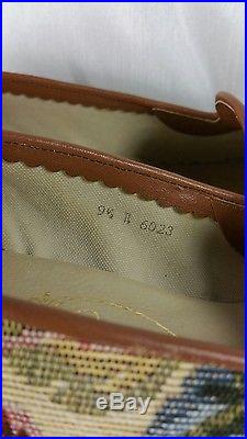VTG 50s SUZY PERETTE shoe Oxford slip on leather fabric sz 9.5