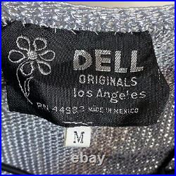 VTG 60s Dell Originals Los Angeles Gray Beaded Fringed Dress women's size m