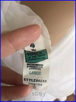 VTG 60s Tusca Of California Lingerie Babydoll Nylon Frill Slip Dress Size Large