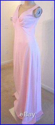 VTG 70s Designer Pink Slinky Grecian Slip Party Dress MAXI 34 TALL FESTIVAL