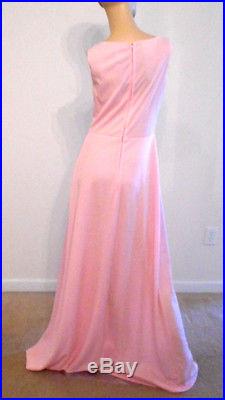 VTG 70s Designer Pink Slinky Grecian Slip Party Dress MAXI 34 TALL FESTIVAL