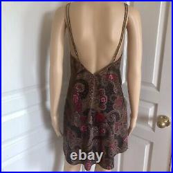 VTG 80s Victoria's Secret Gold Label Black Paisley Lace Slip Dress M