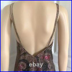 VTG 80s Victoria's Secret Gold Label Black Paisley Lace Slip Dress M