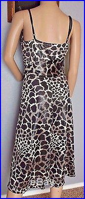 VTG 90's Betsey Johnson NY Shiny Snake Skin Print Iridescent Slip Party Dress S